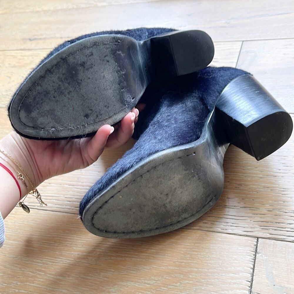 Rag & Bone Newbury Haircalf Ankle Boots Navy Black Size 38 / 8 - Picture 8 of 9